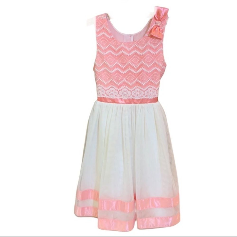 Jona‎ Michelle Pink & White striped Occasion Dress 10